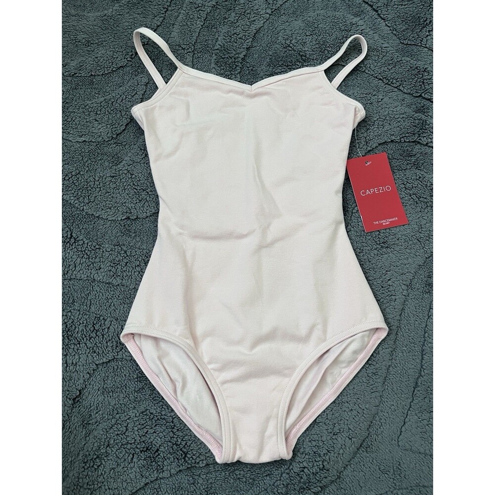 New Little Girls Capezio V-Neck Cami Light Pink Leotard Size I